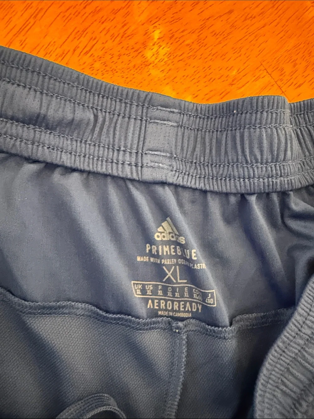 adidas Blue Men's Athletic Shorts with Black Side Stripes xl